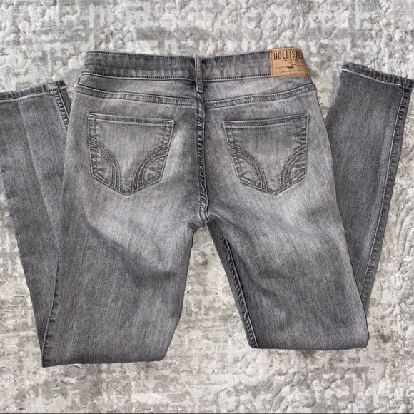 Hollister grey crop skinny stretchy jeans size 24 - Picture 2 of 4